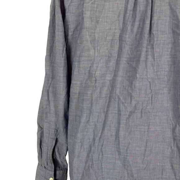 Ann Taylor Loft Softened Shirt Eyelet Embroidered Long Sleeve Button Up Top sz M - Picture 12 of 16